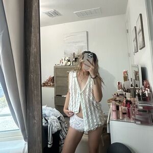 Vintage White Crochet Sleeveless Top